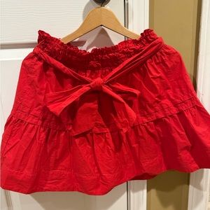 Anthropology Mauve Red Ruffled Skirt
